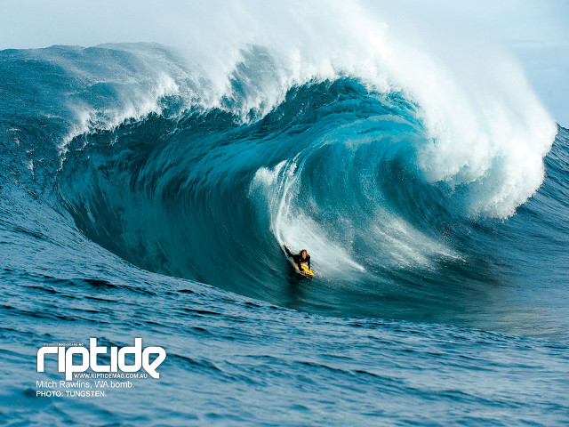 Surfboard rider large wave ocean free wallpaper for desktop - medium preview image