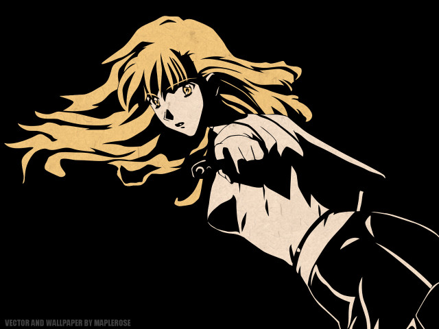 Woman long hair holding knife free wallpaper for desktop - medium preview image