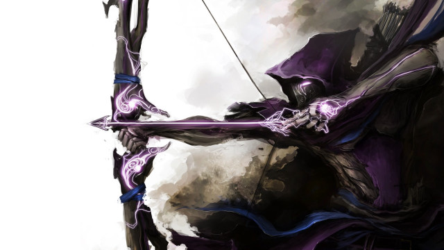Woman bow arrow digital painting free wallpaper for desktop - medium preview image
