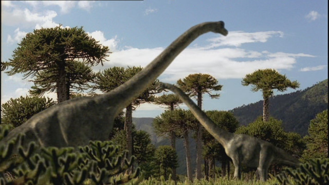 Dinosaurs field trees bushes sky free wallpaper for desktop - medium preview image