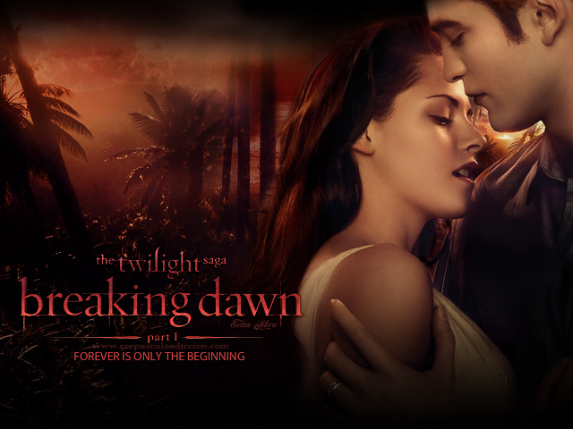 Couple kissing breaking dawn poster free wallpaper for desktop - medium preview image