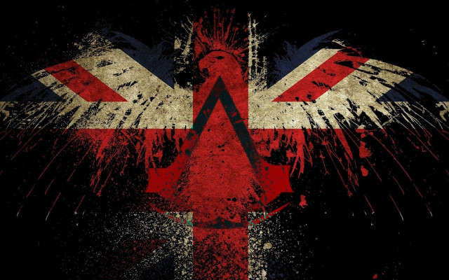 Grungy british flag bird black free wallpaper for desktop - medium preview image