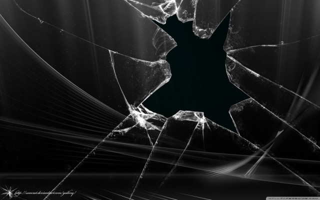Broken glass window black background #2 free wallpaper for desktop - medium preview image