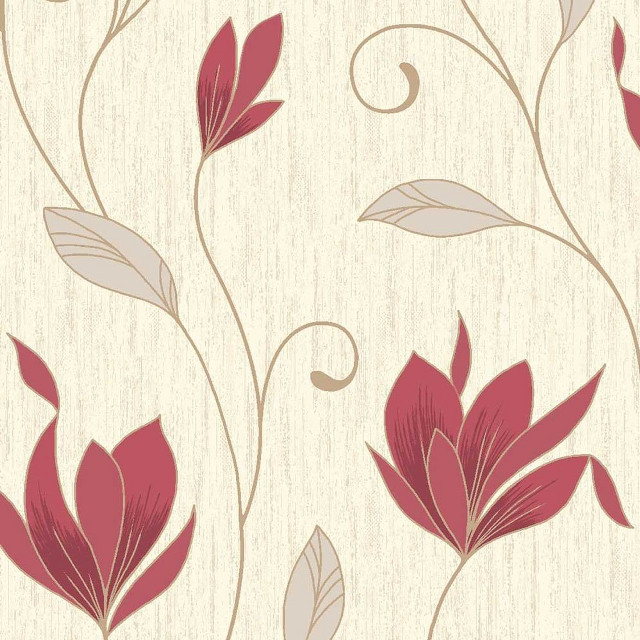 Red flower beige background swirl free wallpaper for tablet - medium preview image