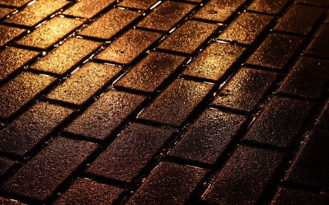 Brick sidewalk light reflection black free wallpaper for desktop - medium preview image