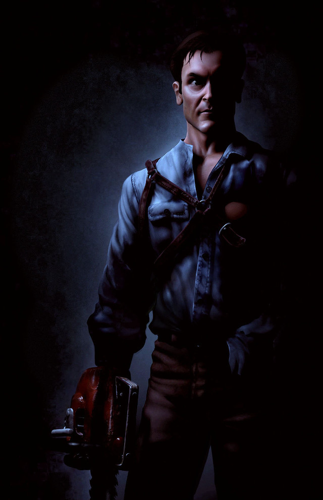 Man shirt tie chainsaw dark free wallpaper for mobile - medium preview image