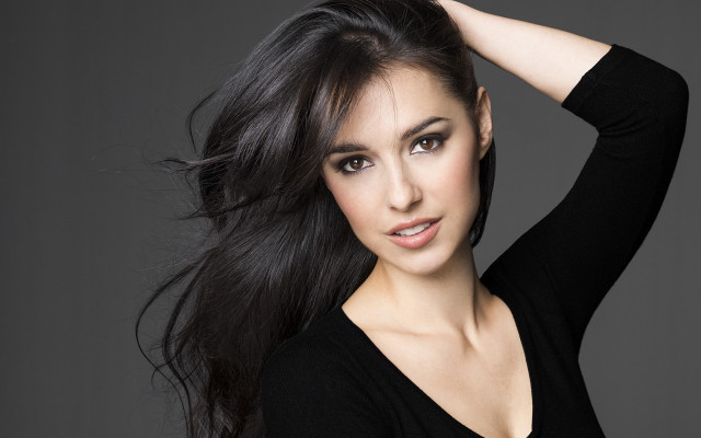 Woman long hair wind hand free wallpaper for desktop - medium preview image