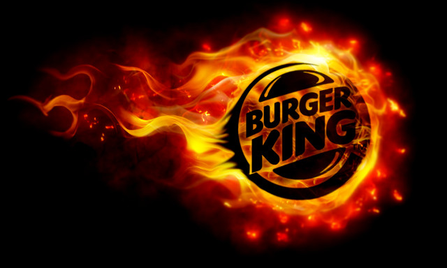 Burger king flames smoke hyperrealism free wallpaper for desktop - medium preview image