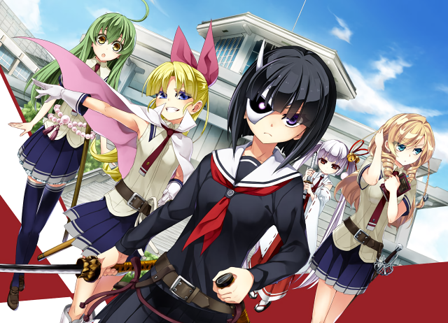 Anime girls red carpet building #2 free wallpaper for desktop - medium preview image