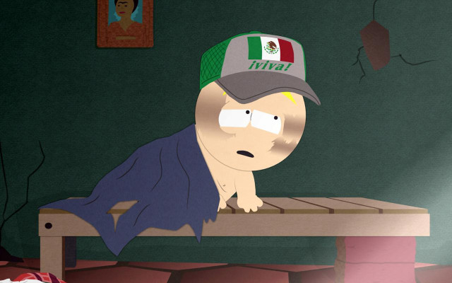 Cartoon character bench hat scarf free wallpaper for desktop - medium preview image