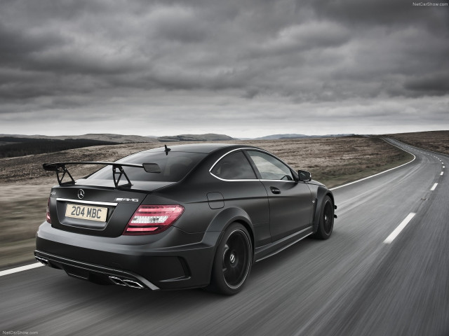 Black mercedes coupe cloudy sky #2 free wallpaper for desktop - medium preview image