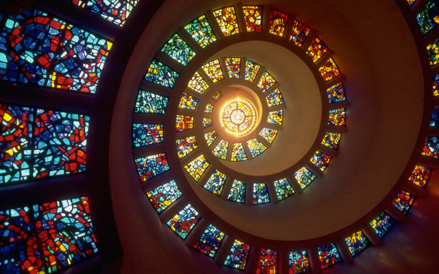 Spiral stained glass window light free wallpaper for desktop - medium preview image