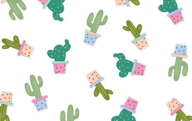 Cactus watermelon potted plant vector free wallpaper for desktop - medium preview image