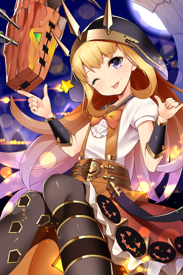 Woman costume hat pumpkin broom free wallpaper for mobile - medium preview image