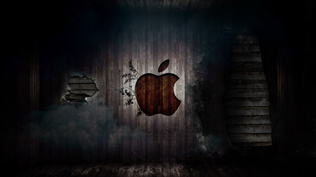 Dark room wooden apple stairs free wallpaper for desktop - medium preview image
