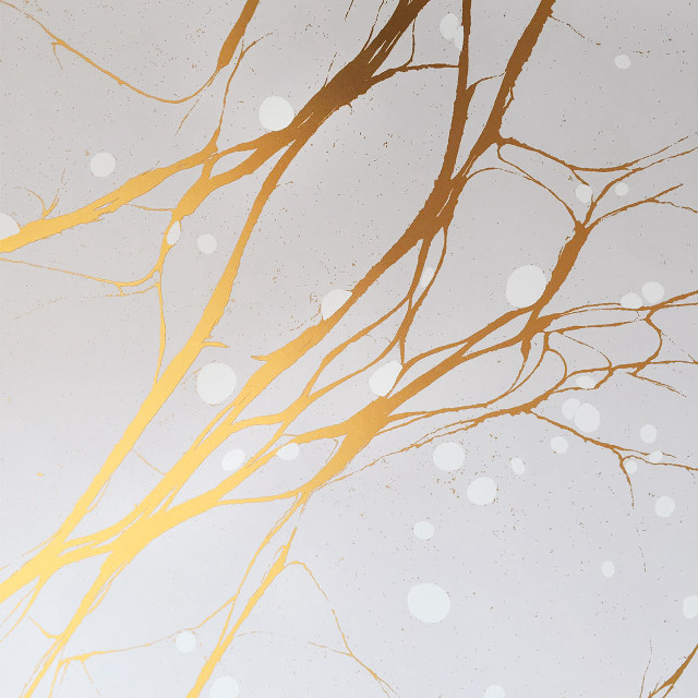 Tree white yellow snowflakes branches free wallpaper for tablet - medium preview image