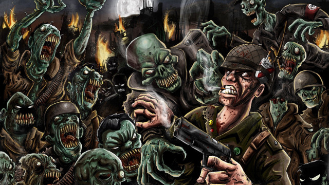 Zombies with guns man with #2 free wallpaper for desktop - medium preview image