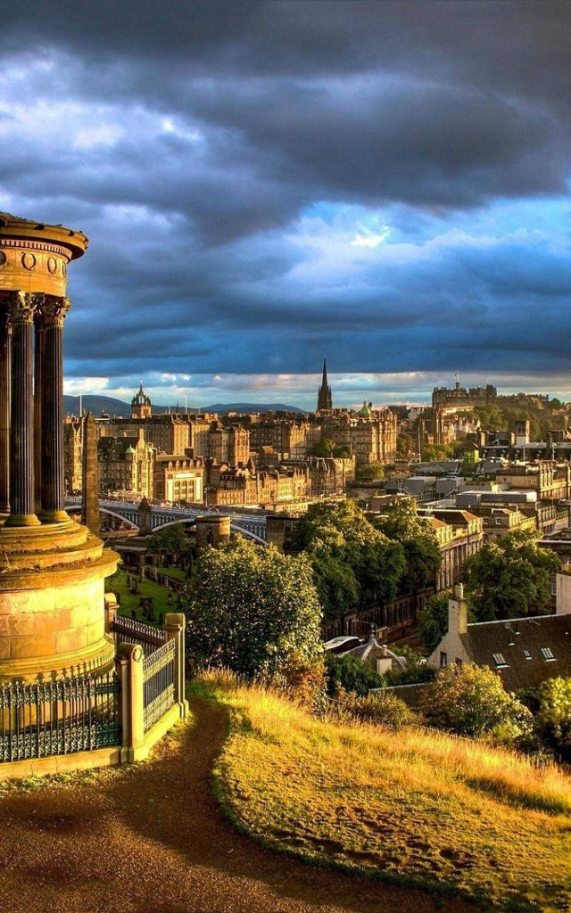 City clock tower cloudy sky #2 free wallpaper for mobile - medium preview image