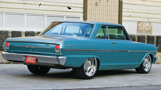 Blue car parked road building #2 free wallpaper for desktop - medium preview image