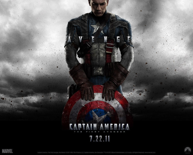 Man captain america costume cloudy free wallpaper for desktop - medium preview image