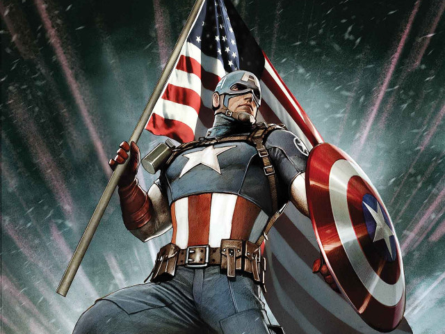 Captain america poster flag shield free wallpaper for desktop - medium preview image