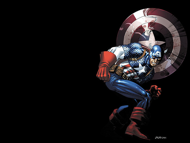 Captain america running shield sword free wallpaper for desktop - medium preview image