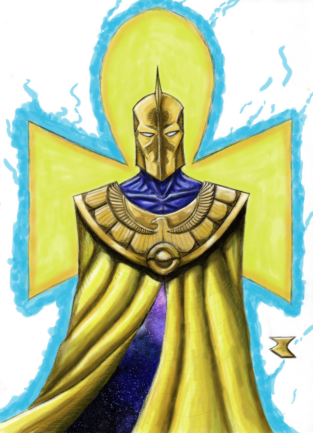 Man yellow outfit cross star free wallpaper for mobile - medium preview image