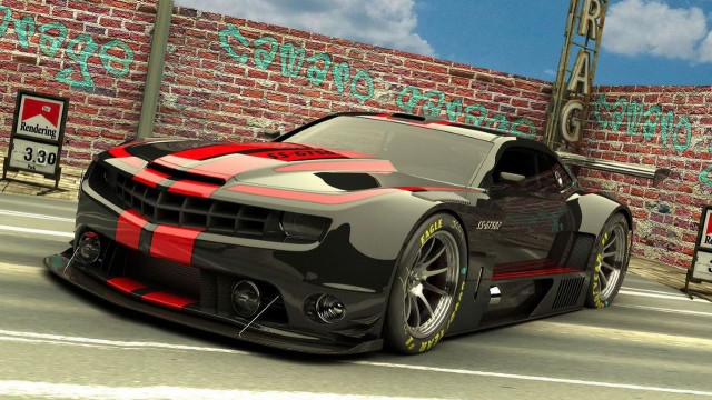 Car graffiti brick wall clock free wallpaper for desktop - medium preview image