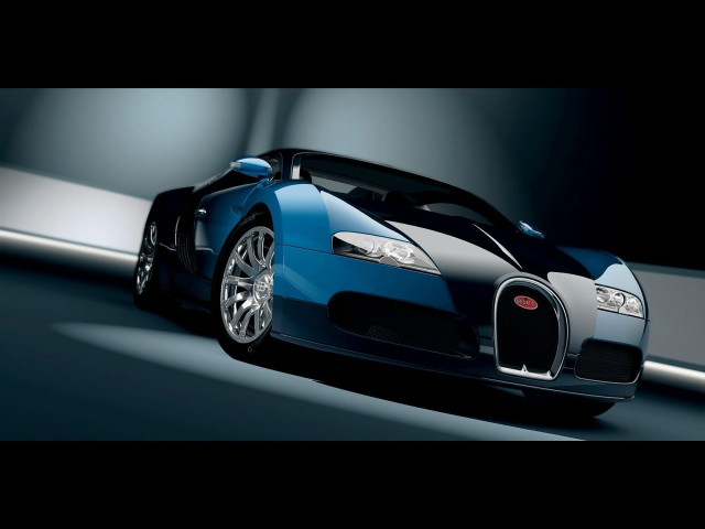 Blue black bugatti night road free wallpaper for desktop - medium preview image