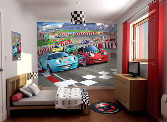 Bedroom wall mural cars bed free wallpaper for desktop - medium preview image