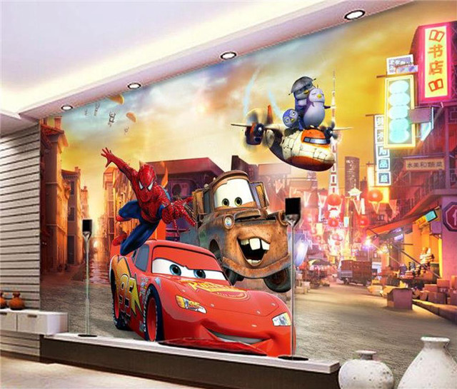 City mural cars movie character free wallpaper for desktop - medium preview image