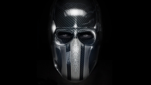 Man mask black background white free wallpaper for desktop - medium preview image