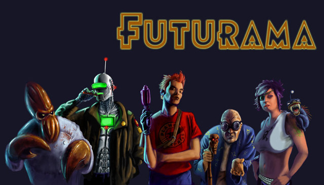 Group people standing futurama sign free wallpaper for desktop - medium preview image