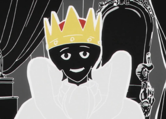 Cartoon man crown chair suitcase free wallpaper for desktop - medium preview image