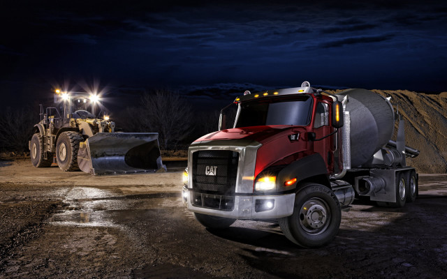 Large truck dirt lot night free wallpaper for desktop - medium preview image