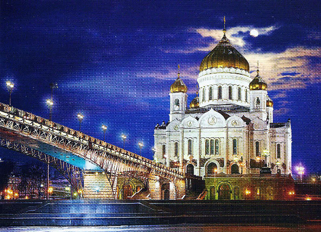 Cathedral bridge night full moon free wallpaper for desktop - medium preview image