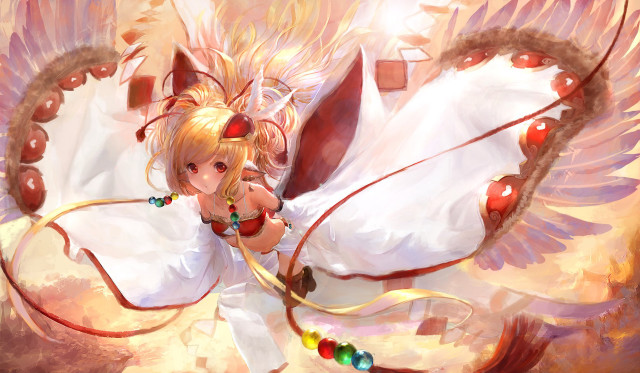Girl sword angel wings back free wallpaper for desktop - medium preview image