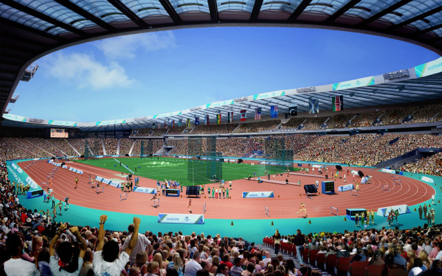 Stadium full of people watching free wallpaper for desktop - medium preview image