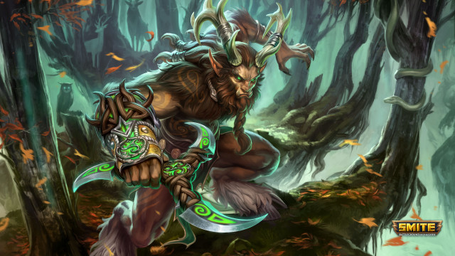 Fantasy character horned head sword free wallpaper for desktop - medium preview image