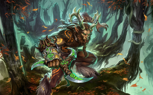 Horned man sword forest demon #3 free wallpaper for desktop - medium preview image