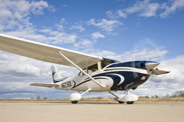 Small airplane runway blue sky free wallpaper for desktop - medium preview image