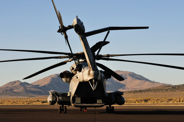 Military helicopter airport runway mountains free wallpaper for desktop - medium preview image