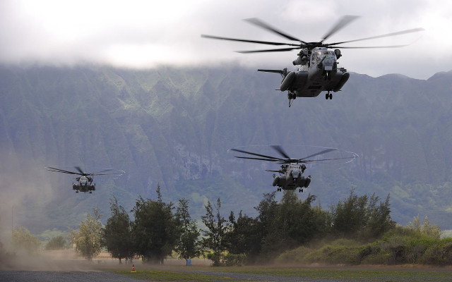 Military helicopters forest mountains person free wallpaper for desktop - medium preview image