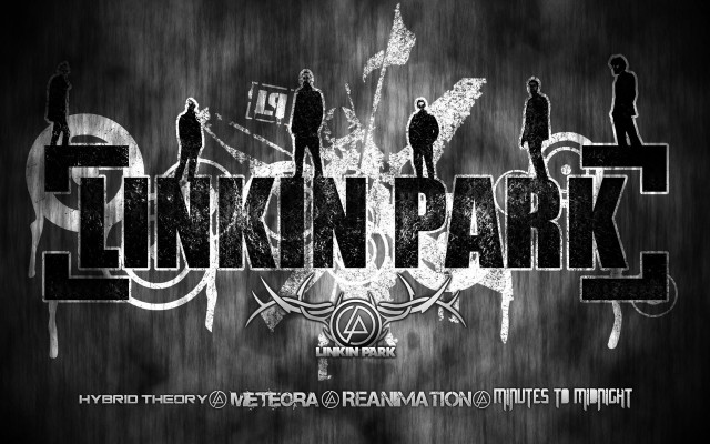 Linkin park black white photo free wallpaper for desktop - medium preview image