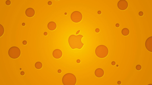 Yellow background bubbles apple logo #2 free wallpaper for desktop - medium preview image