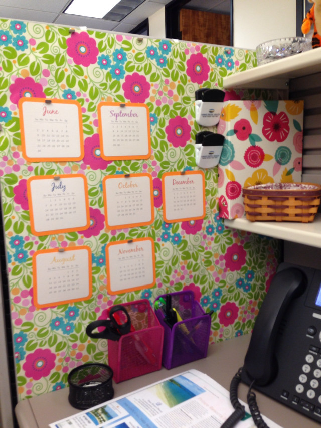 Desk phone calendar cubicle flowered free wallpaper for mobile - medium preview image