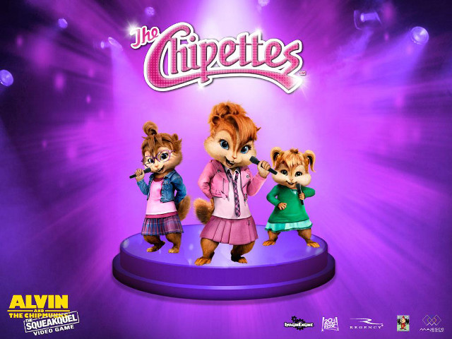 Chipettes on stage purple lights free wallpaper for desktop - medium preview image