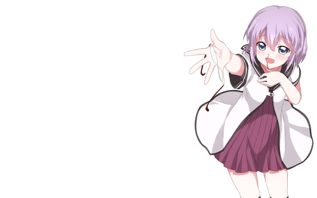 Purple hair girl waving school free wallpaper for desktop - medium preview image