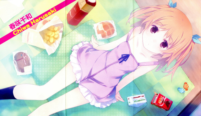 Anime girl food drink candy free wallpaper for desktop - medium preview image