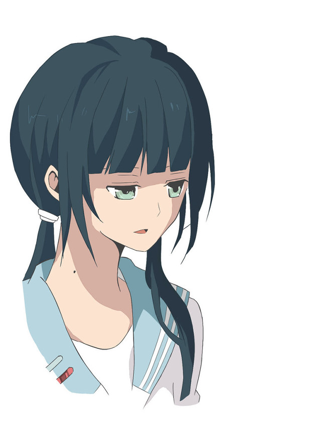 Girl long black hair serious free wallpaper for mobile - medium preview image